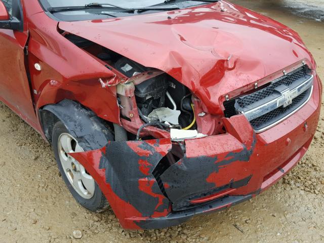 KL1TD56617B118168 - 2007 CHEVROLET AVEO BASE Қызыл фото 9