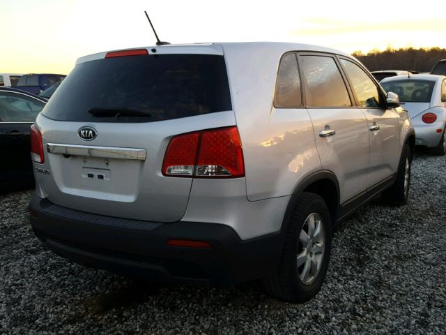 5XYKT3A12DG408587 - 2013 KIA SORENTO LX SILVER photo 4