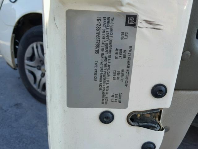 1G1ZS51F66F288705 - 2006 CHEVROLET MALIBU LS 白色 照片 10