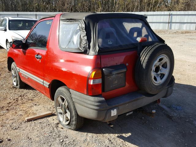 2CNBE18CX26940214 - 2002 CHEVROLET TRACKER RED photo 3