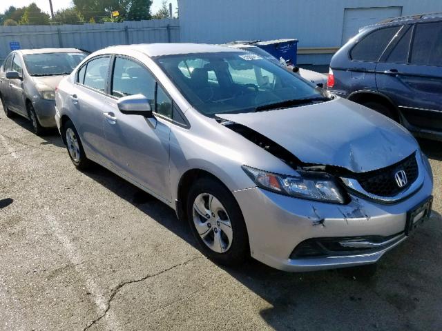 19XFB2F52FE261455 - 2015 HONDA CIVIC LX GRAY photo 1