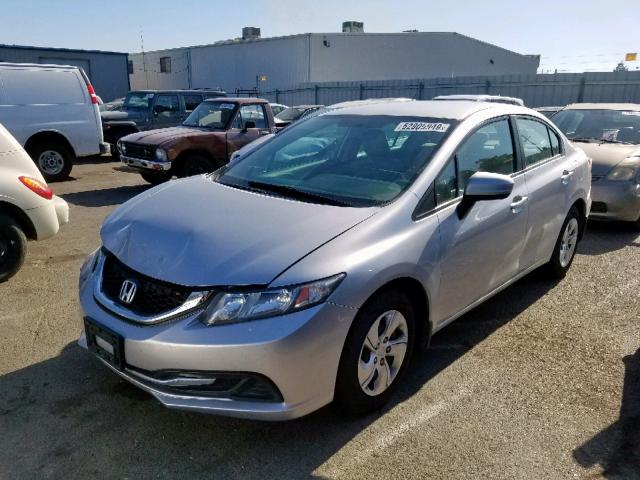 19XFB2F52FE261455 - 2015 HONDA CIVIC LX GRAY photo 2