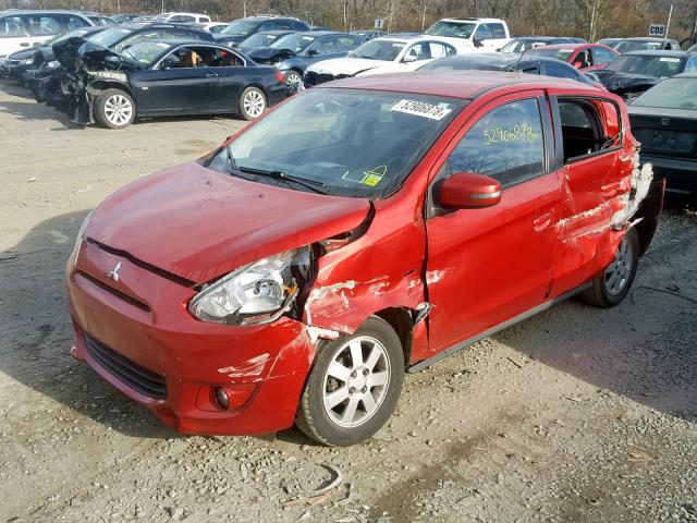 ML32A4HJ8FH039913 - 2015 MITSUBISHI MIRAGE ES RED photo 2