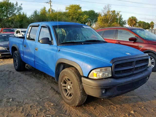 1D7HL48N94S703985 - 2004 DODGE DAKOTA QUA BLUE photo 1