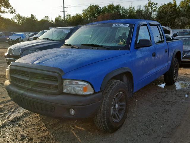 1D7HL48N94S703985 - 2004 DODGE DAKOTA QUA BLUE photo 2