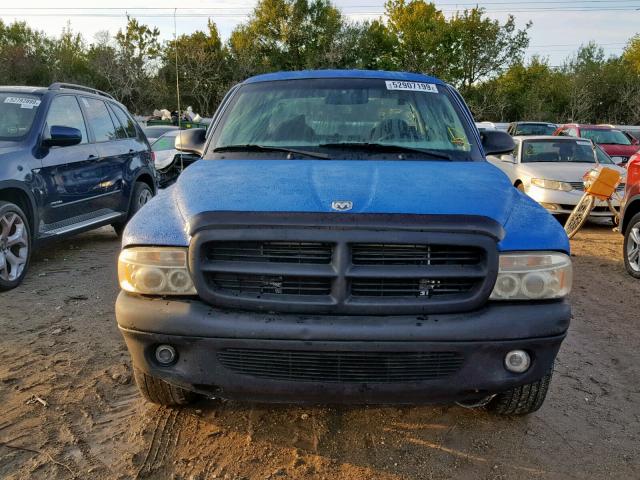 1D7HL48N94S703985 - 2004 DODGE DAKOTA QUA BLUE photo 9