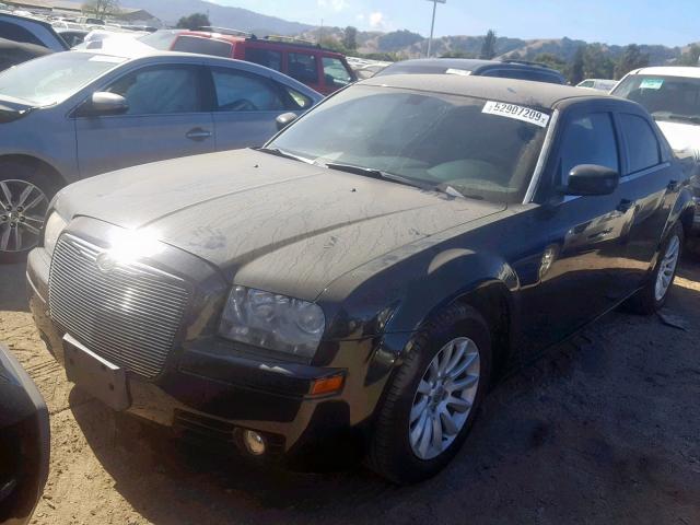 2C3KA43R47H701058 - 2007 CHRYSLER 300 BLACK photo 2