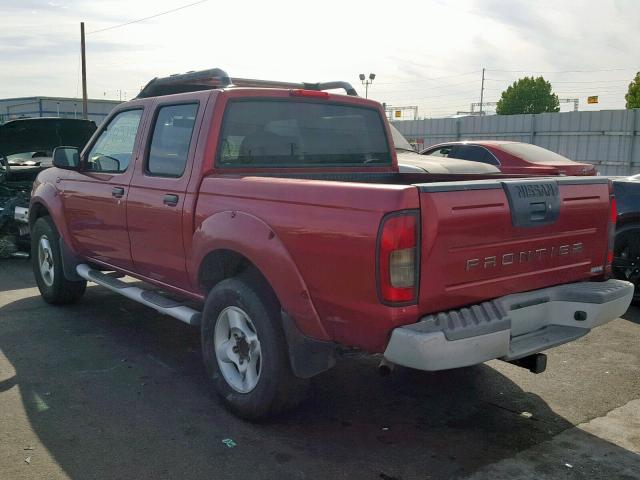 1N6ED27T31C331464 - 2001 NISSAN FRONTIER C RED photo 3