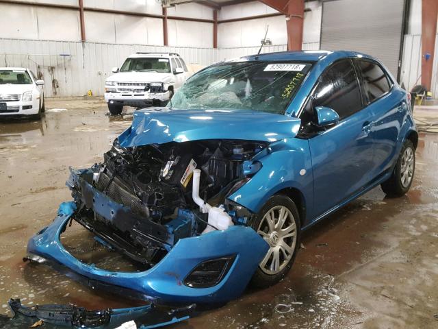 JM1DE1HY7B0129827 - 2011 MAZDA MAZDA2 BLUE photo 2