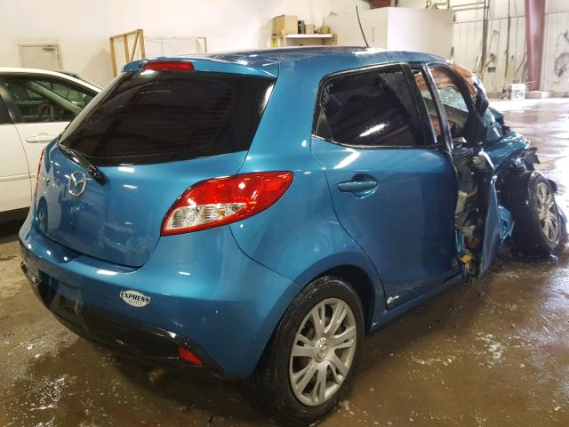 JM1DE1HY7B0129827 - 2011 MAZDA MAZDA2 BLUE photo 4