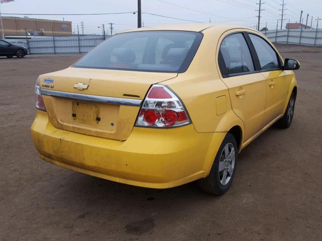 KL1TD56E39B308385 - 2009 CHEVROLET AVEO LS YELLOW photo 4