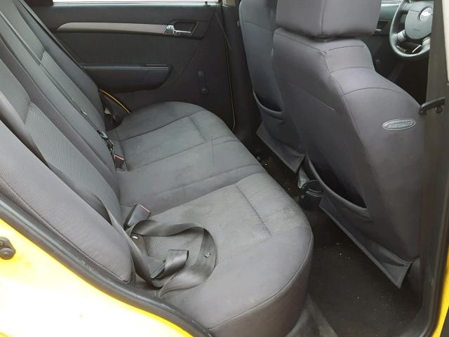KL1TD56E39B308385 - 2009 CHEVROLET AVEO LS YELLOW photo 6