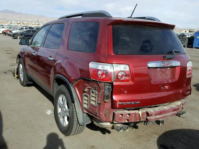 1GKEV13798J151127 - 2008 GMC ACADIA SLE RED photo 3