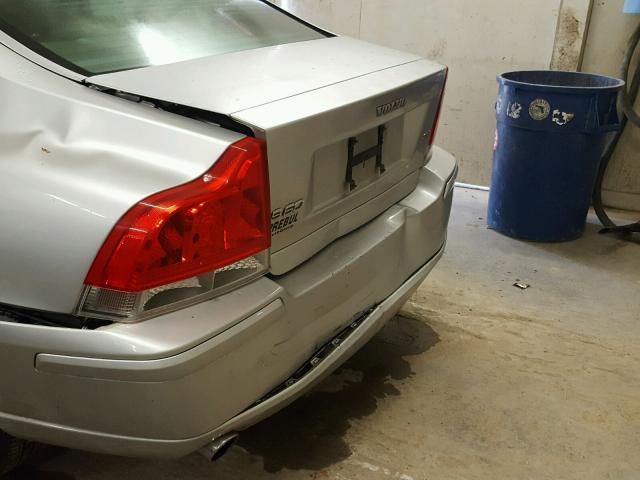 YV1RS592X72632418 - 2007 VOLVO S60 2.5T SILVER photo 9