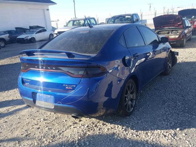 1C3CDFBBXED862133 - 2014 DODGE DART SXT BLUE photo 4