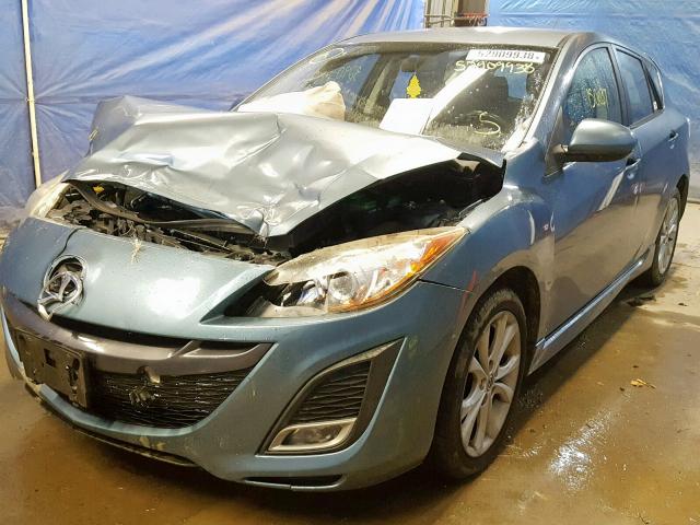 JM1BL1K63B1473377 - 2011 MAZDA 3 S BLUE photo 2