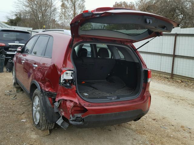 5XYKT4A72EG457896 - 2014 KIA SORENTO LX RED photo 3