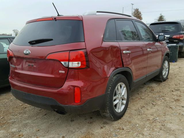 5XYKT4A72EG457896 - 2014 KIA SORENTO LX RED photo 4