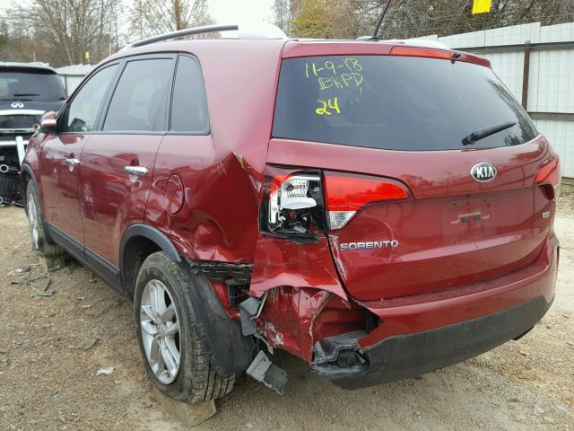 5XYKT4A72EG457896 - 2014 KIA SORENTO LX RED photo 9