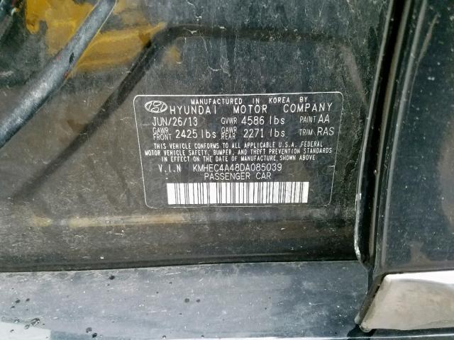 KMHEC4A48DA085039 - 2013 HYUNDAI SONATA HYB BLACK photo 10