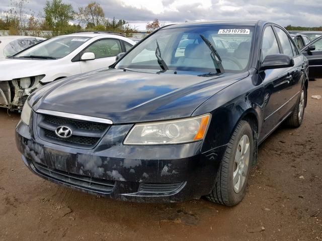 5NPET46C28H360889 - 2008 HYUNDAI SONATA GLS BLACK photo 2