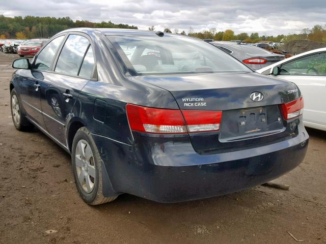 5NPET46C28H360889 - 2008 HYUNDAI SONATA GLS BLACK photo 3