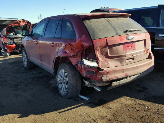 2FMDK48C98BA13787 - 2008 FORD EDGE SEL BURGUNDY photo 3