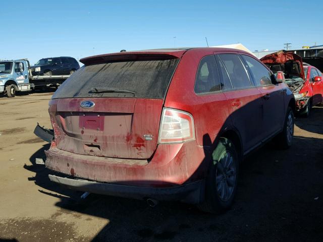 2FMDK48C98BA13787 - 2008 FORD EDGE SEL BURGUNDY photo 4