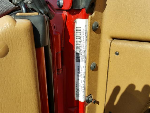 1J4FY29PXVP449838 - 1997 JEEP WRANGLER / RED photo 10