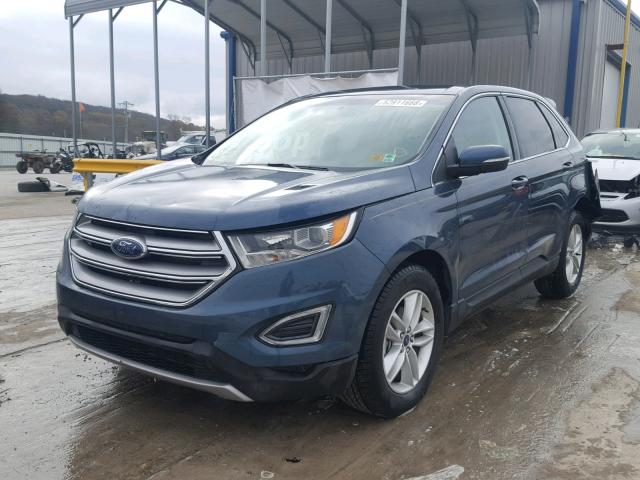 2FMPK3J84GBC34404 - 2016 FORD EDGE SEL BLUE photo 2