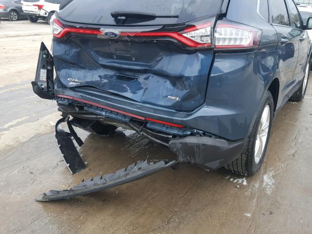 2FMPK3J84GBC34404 - 2016 FORD EDGE SEL BLUE photo 9