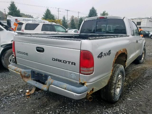 1D7HG32N64S654252 - 2004 DODGE DAKOTA SPO SILVER photo 4