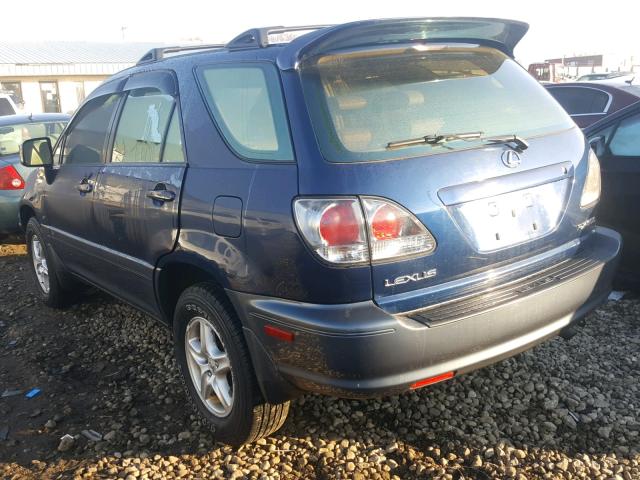 JTJHF10U120262510 - 2002 LEXUS RX 300 BLUE photo 3