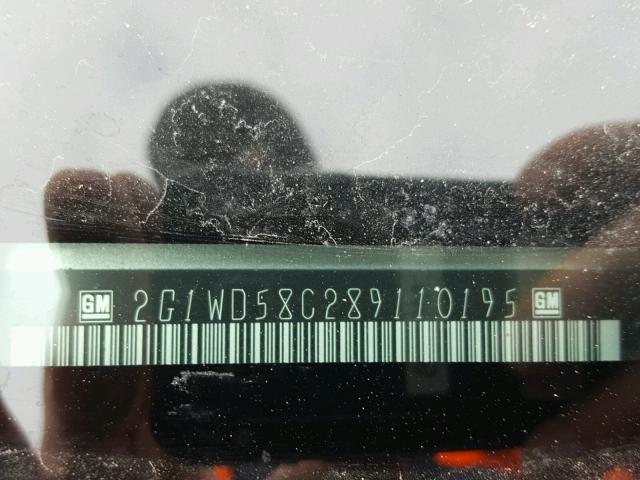 2G1WD58C289110195 - 2008 CHEVROLET IMPALA SUP ვერცხლისფერი ფოტო 10