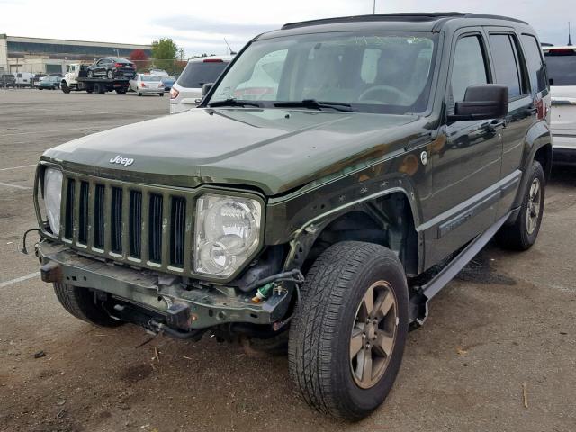 1J8GN28K18W257073 - 2008 JEEP LIBERTY SP GREEN photo 2