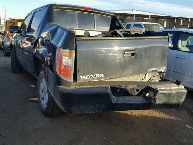 2HJYK16406H508272 - 2006 HONDA RIDGELINE BLACK photo 3