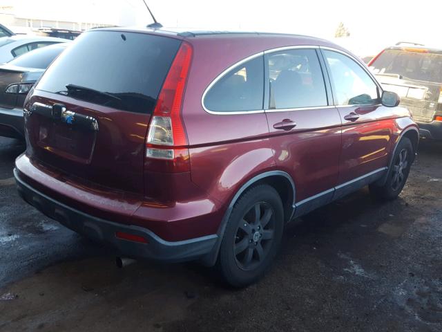 JHLRE487X7C083076 - 2007 HONDA CR-V EXL MAROON photo 4