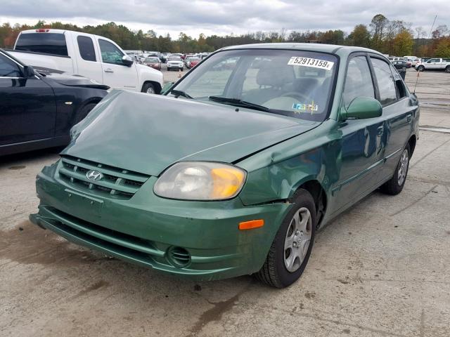 KMHCG45C95U664313 - 2005 HYUNDAI ACCENT GL GREEN photo 2