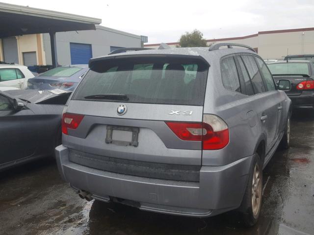 WBXPA73474WC36334 - 2004 BMW X3 2.5I SILVER photo 4