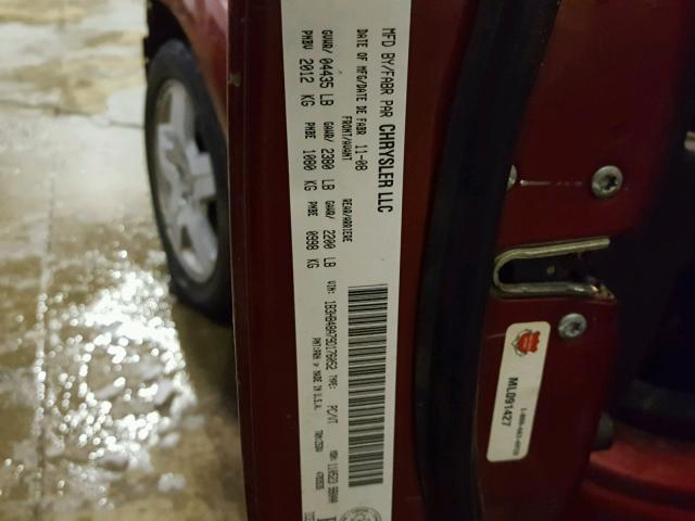 1B3HB48A79D176052 - 2009 DODGE CALIBER SX RED photo 10