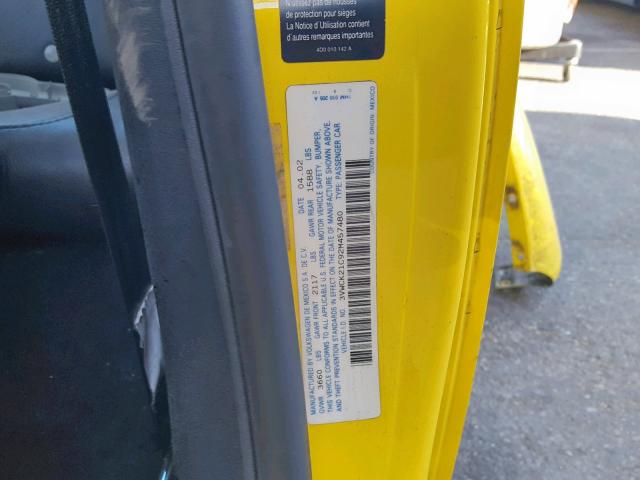 3VWCK21C92M457480 - 2002 VOLKSWAGEN NEW BEETLE 黄色 照片 10