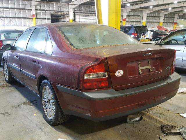 YV1TS90D6Y1120707 - 2000 VOLVO S80 T6 TUR MAROON photo 3