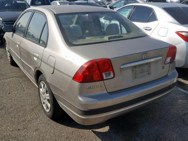 2HGES26743H552408 - 2003 HONDA CIVIC EX BEIGE photo 3