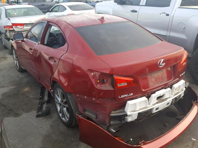 JTHBK262985060816 - 2008 LEXUS IS 250 RED photo 3