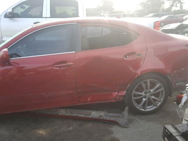 JTHBK262985060816 - 2008 LEXUS IS 250 RED photo 9