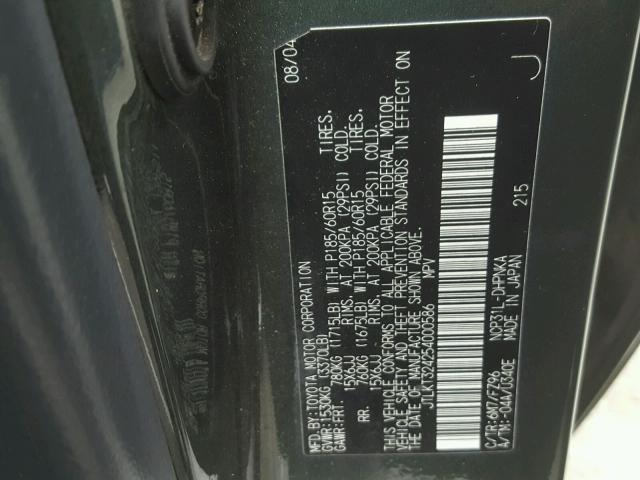 JTLKT324254000586 - 2005 TOYOTA SCION XB Yaşıl foto 10