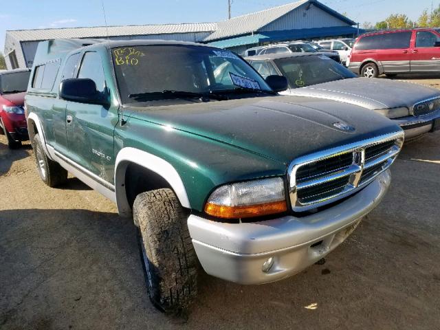 1B7GL42N52S522359 - 2002 DODGE DAKOTA SLT GREEN photo 1