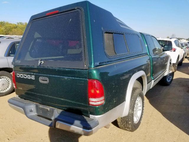 1B7GL42N52S522359 - 2002 DODGE DAKOTA SLT GREEN photo 4