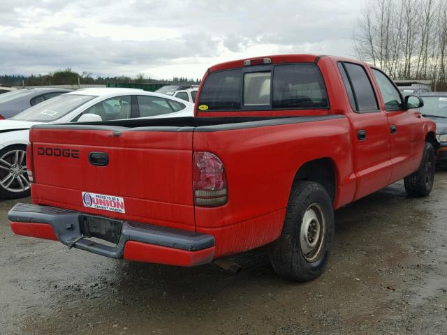 1B7HL38X42S521842 - 2002 DODGE DAKOTA QUA RED photo 4