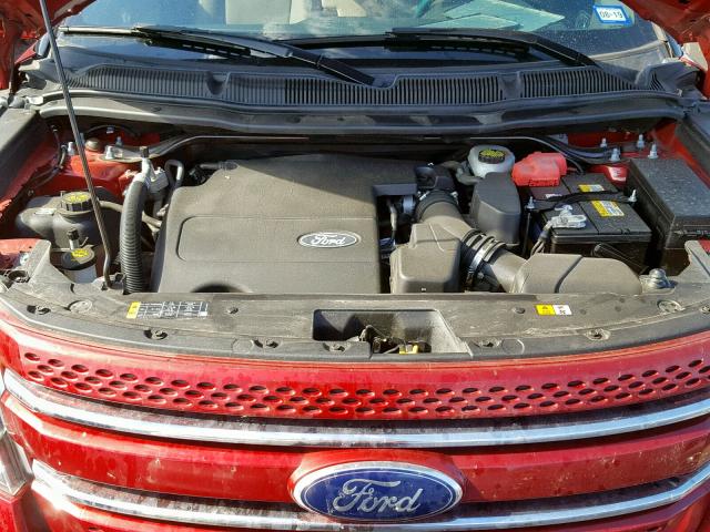 1FM5K7F88FGB18024 - 2015 FORD EXPLORER L RED photo 7